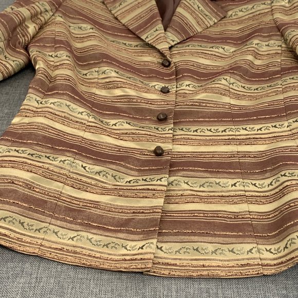 Kasper Striped Button Down Blazer Jacket Size 6 Collared long Sleeve Lined‎ - Picture 7 of 13